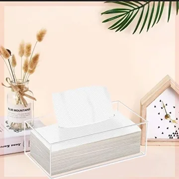 Phineoly Clear Acrylic Tissue Box Holder for Stylish Spaces