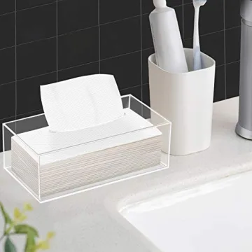 Phineoly Clear Acrylic Tissue Box Holder for Stylish Spaces