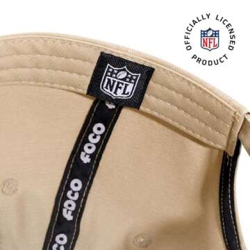 FOCO Men's Philadelphia Eagles-Khaki Cap NFL Logo Casual Hat, Team Color