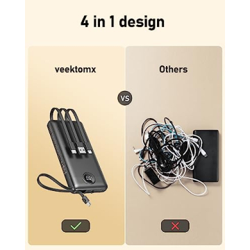 VEEKTOMX 10000mAh Portable Charger for iPhone & Android