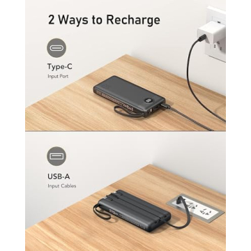 VEEKTOMX 10000mAh Portable Charger for iPhone & Android