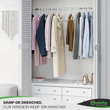 NEATERIZE Ultra Heavy Duty Plastic Clothes Hangers - White - Durable Coat, Suit and Clothes Hanger. Perchas De Ropa (38 Pack - White)