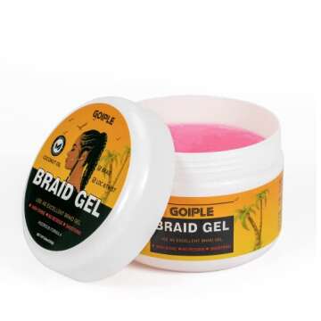 Goiple Strong Hold Braid Gel Good for Twist, Locs, Braids, Edge No Flake Extra Hold High Shine Braid...