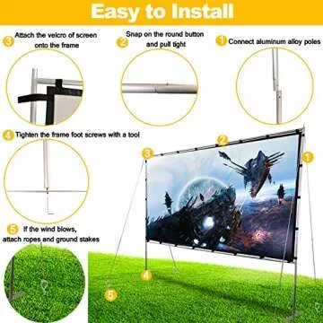 GYUEM 120 Inch Projector Screen - Outdoor Indoor HD