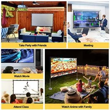 GYUEM 120 Inch Projector Screen - Outdoor Indoor HD
