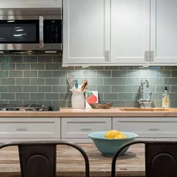 Probrico Stainless Steel Modern Cabinet Drawer Handle Pulls Kitchen Cupboard T Bar Knobs and Pull Handles Brushed Nickel - Single Hole - 15Pack