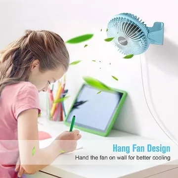 BESKAR USB Small Desk Fan - Portable, Quiet, 3 Speed Airflow