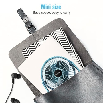 BESKAR USB Small Desk Fan - Portable, Quiet, 3 Speed Airflow