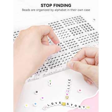 ARTDOT 1400 PCS Letter Beads, 28 Styles Friendship Bracelets Assorted Alphabet Beads Preppy Beads Jewelry Making Kit with Beads Case