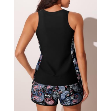 Summer Mae Blouson Tankini Swimsuits for Women 2025 Tummy Control Two Piece Bathing Suits with Sport...