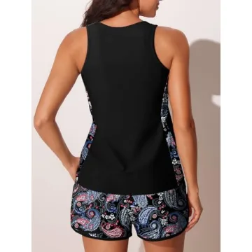 Summer Mae Blouson Tankini Swimsuits for Women 2025 Tummy Control Two Piece Bathing Suits with Sport...