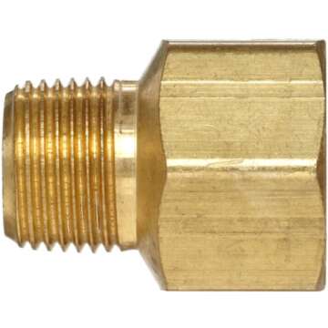 Anderson Metals - 56120-0604 Brass Pipe Fitting, Adapter, 1/4" Male Pipe x 3/8" Female Pipe