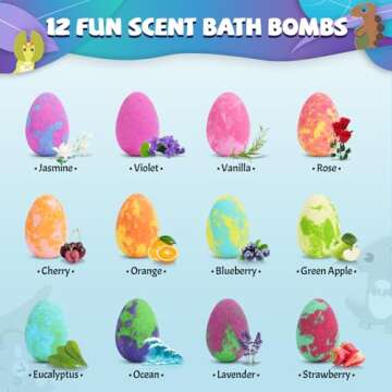 Bath Bombs with Dinosaur Toys - Perfect Easter Gift Set