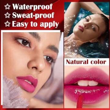 YBUETE Peel Off Lip Liner Stain, Peel Off Lip Stain with Matte Finish, Peel Off Mask Tint, Waterproof, Long Lasting, Transfer Proof Red Lip Tint, Highly Pigmented Color