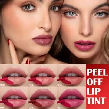 YBUETE Peel Off Lip Liner Stain, Peel Off Lip Stain with Matte Finish, Peel Off Mask Tint, Waterproof, Long Lasting, Transfer Proof Red Lip Tint, Highly Pigmented Color