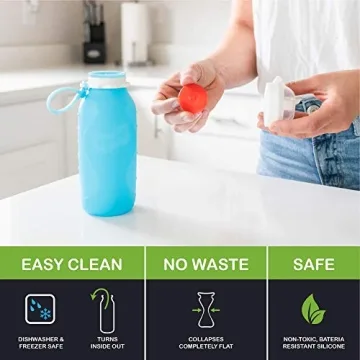 Aqua 16 oz Squeasy Snacker Silicone Food Pouch