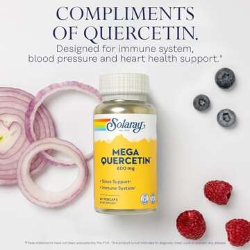SOLARAY Mega Quercetin Healthy Cells, Heart, Circulatory & Respiratory System Support Bioflavonoids & AMPK Activator Non-GMO, Vegan 60 VegCaps