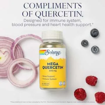 SOLARAY Mega Quercetin Healthy Cells, Heart, Circulatory & Respiratory System Support Bioflavonoids & AMPK Activator Non-GMO, Vegan 60 VegCaps