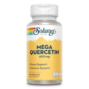 SOLARAY Mega Quercetin Healthy Cells, Heart, Circulatory & Respiratory System Support Bioflavonoids & AMPK Activator Non-GMO, Vegan 60 VegCaps