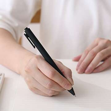 Kaco Pure Black 0.5mm Gel Ink Pens Set of 10 Best for Students