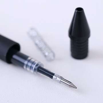 Kaco Pure Black 0.5mm Gel Ink Pens Set of 10 Best for Students