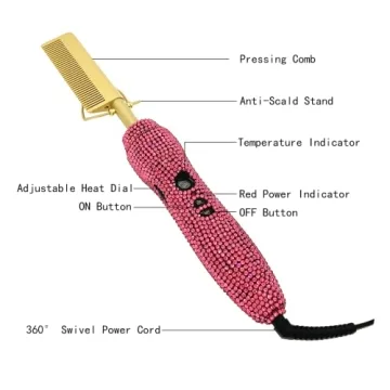 HuaXiu Bling Electric Hot Comb for Chic Hair Styling