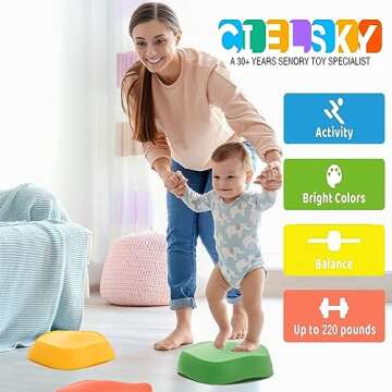 CielSky 5Pcs Stepping Stones for Kids - Balance Fun
