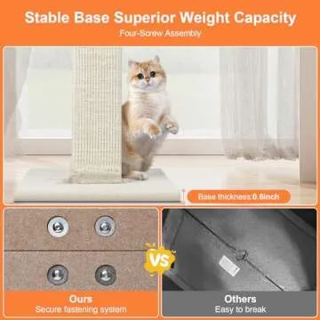 SOCATER Cat Scratching Post 33 Inch Nature Sisal Cat Scratch Post for Indoor Cats, Large Cat Scratcher Protect Your Furniture, for All Breeds