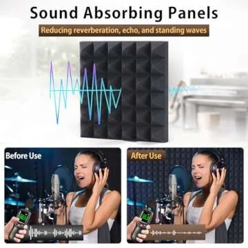 AUSLET Sound Proof Foam Panels 6 Pack Acoustic Treatment