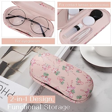 MoKo Double Eyeglass Case for Glasses and Contacts