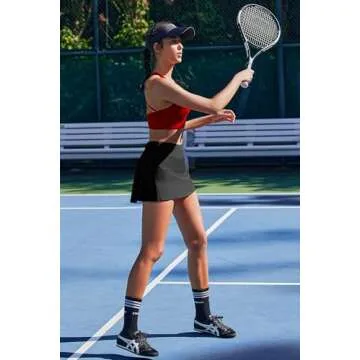 PINSPARK Pleated Tennis Skirts for Women with Short Pockets High Waisted Athletic Golf Skort Workout Pickleball Mini Skirt