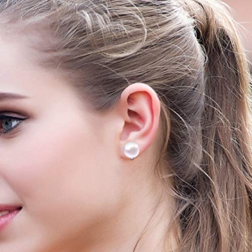 YOQUCOL 12MM Simulated Freshwater Pearl Clip On Stud Earrings Not Pierced Elegant Stud Jewelry For Women