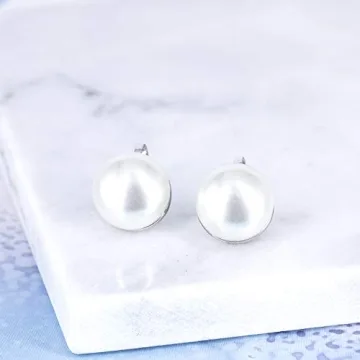 YOQUCOL 12MM Simulated Freshwater Pearl Clip On Stud Earrings Not Pierced Elegant Stud Jewelry For Women