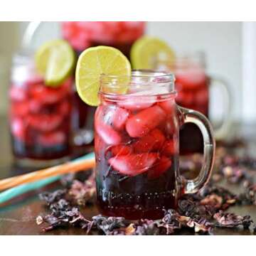 Organic Hibiscus Flowers - 1 lb (16oz) - Herbal Tea - 100% Certified Organic - Flor de Jamaica - Agu...