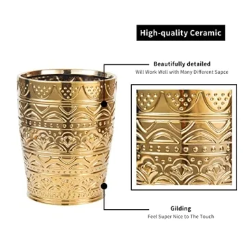 Elegant Ceramic Wastebasket for Modern Home Decor