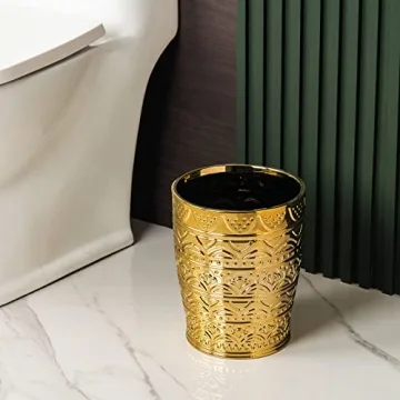 Elegant Ceramic Wastebasket for Modern Home Decor