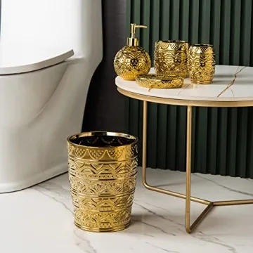 Elegant Ceramic Wastebasket for Modern Home Decor