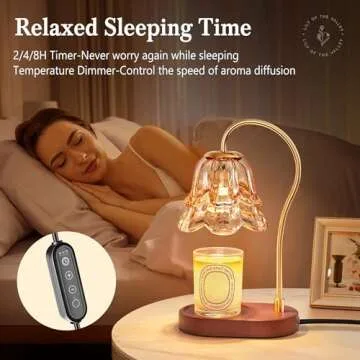 Stylish Flower Candle Warmer Lamp with Timer & Bulbs