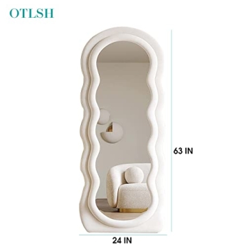 Otlsh Wavy Floor Mirror - Stylish Full Length Design