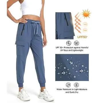 Lightweight Women's Cargo Pants - Quick Dry Active Joggers