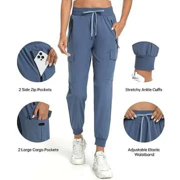 Lightweight Women's Cargo Pants - Quick Dry Active Joggers