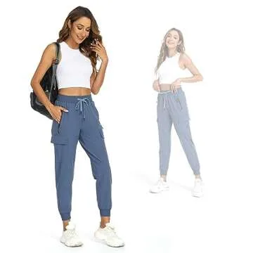 Lightweight Women's Cargo Pants - Quick Dry Active Joggers