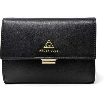 Arden Cove RFID-Blocking Passport Wallet in Black Gold