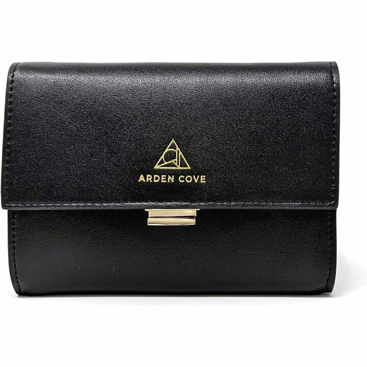 Arden Cove RFID-Blocking Passport Wallet in Black Gold