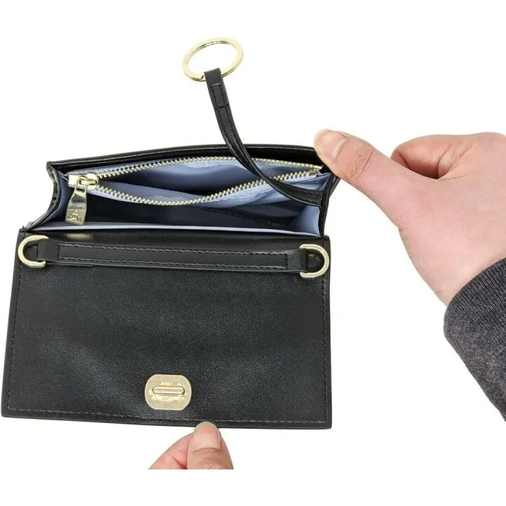 Arden Cove RFID-Blocking Passport Wallet in Black Gold