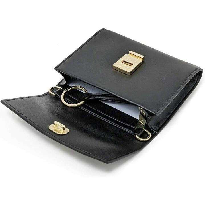 Arden Cove RFID-Blocking Passport Wallet in Black Gold