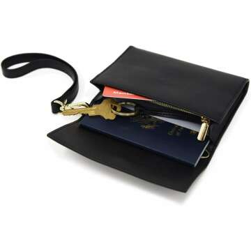 Arden Cove RFID-Blocking Passport Wallet in Black Gold