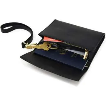 Arden Cove RFID-Blocking Passport Wallet in Black Gold