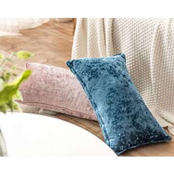 Luxury Crushed Velvet Pink Throw Pillow Covers Pack of 2