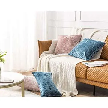 Luxury Crushed Velvet Pink Throw Pillow Covers Pack of 2